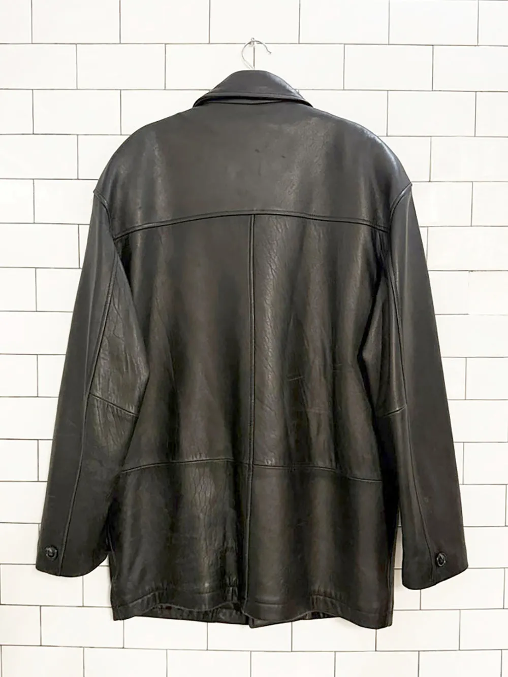 vintage danier full button oversized butter leather jacket | thinsulated lining sold by Good Market Thrift Store product image thumbnail 5