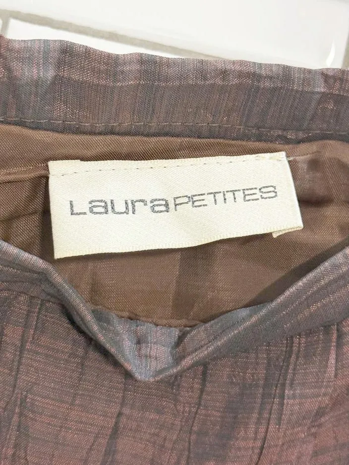 vintage 00s laura crinkled metallic knee-length skirt sold by Good Market Thrift Store product image thumbnail 3