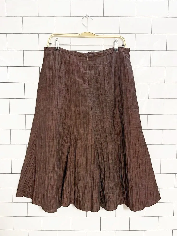 vintage 00s laura crinkled metallic knee-length skirt sold by Good Market Thrift Store product image thumbnail 4