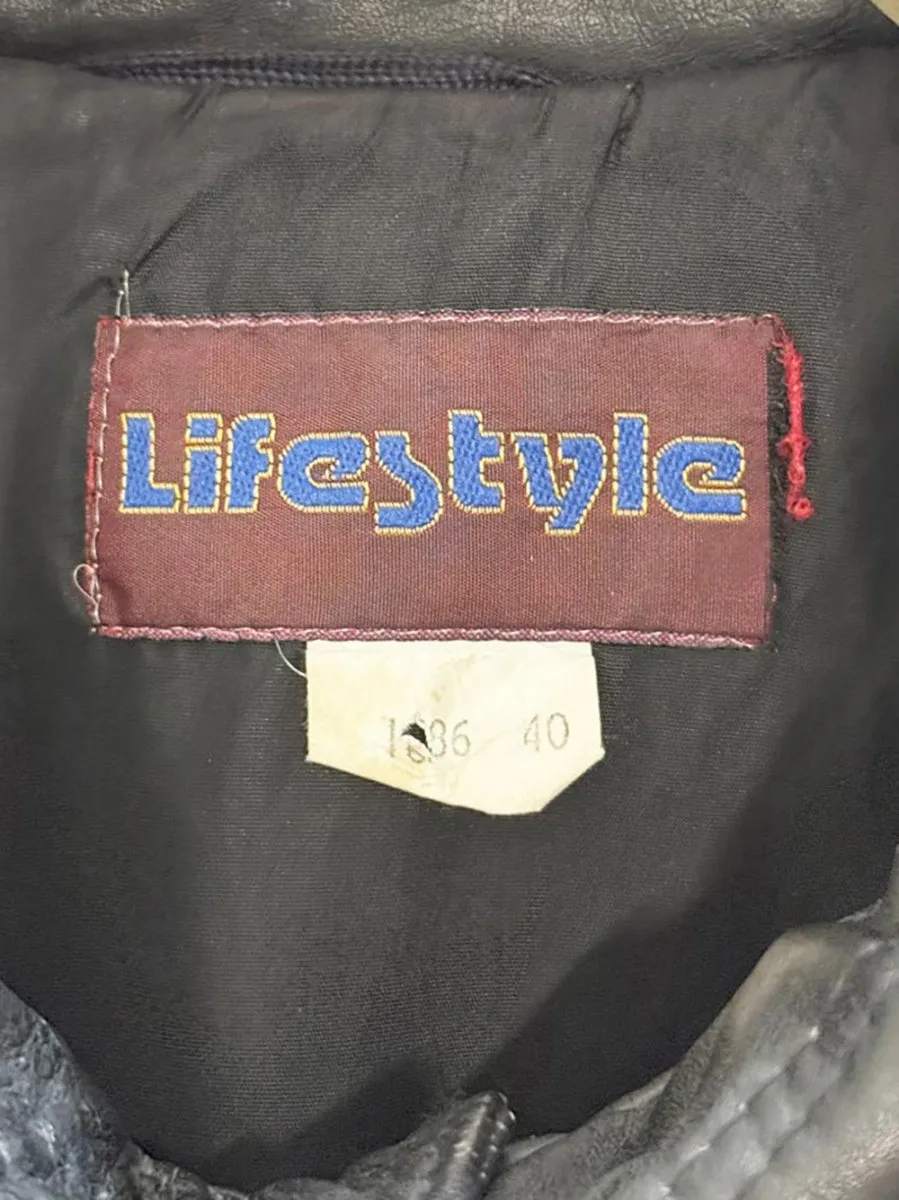 vintage 90s lifestyle leather bomber jacket | made in Canada sold by Good Market Thrift Store product image thumbnail 3