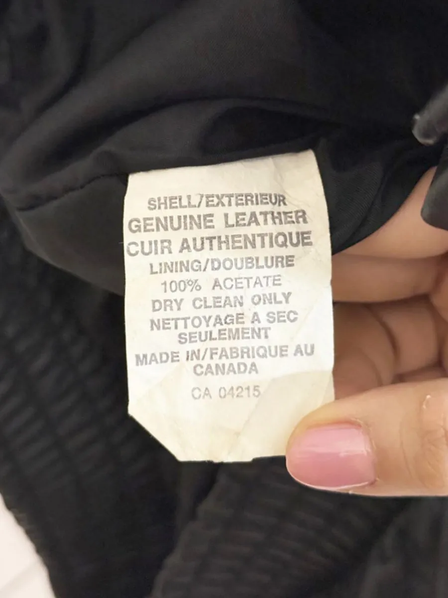 vintage 90s lifestyle leather bomber jacket | made in Canada sold by Good Market Thrift Store product image thumbnail 5
