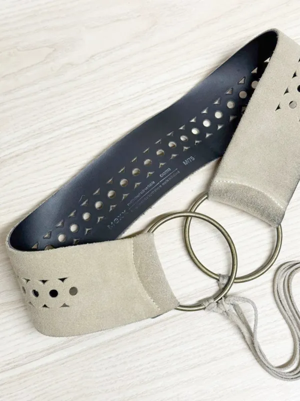 y2k mexx thick suede leather belt sold by Good Market Thrift Store