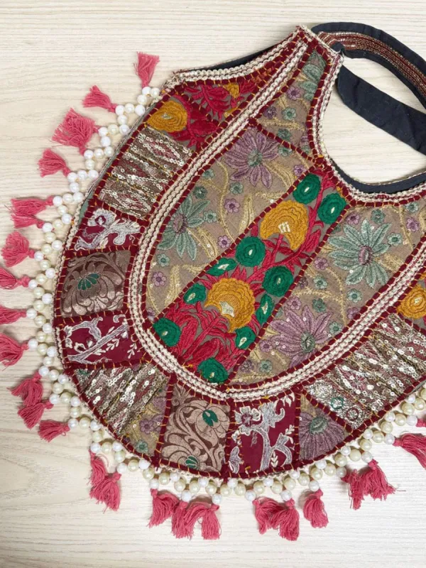 vintage boho embroidered beaded tassel shoulder bag made by Good Market Thrift Store