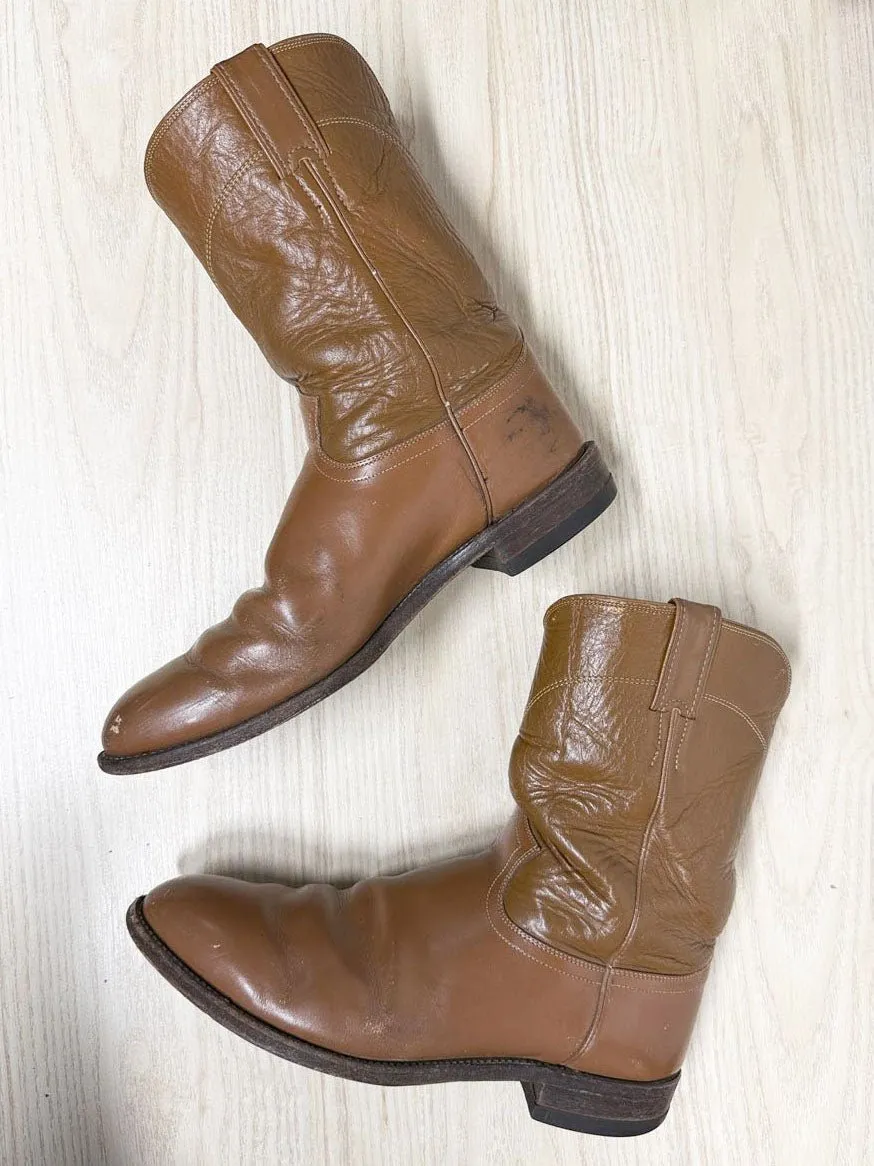vintage 80s just justin boots leather cowboy boots | made in USA sold by Good Market Thrift Store