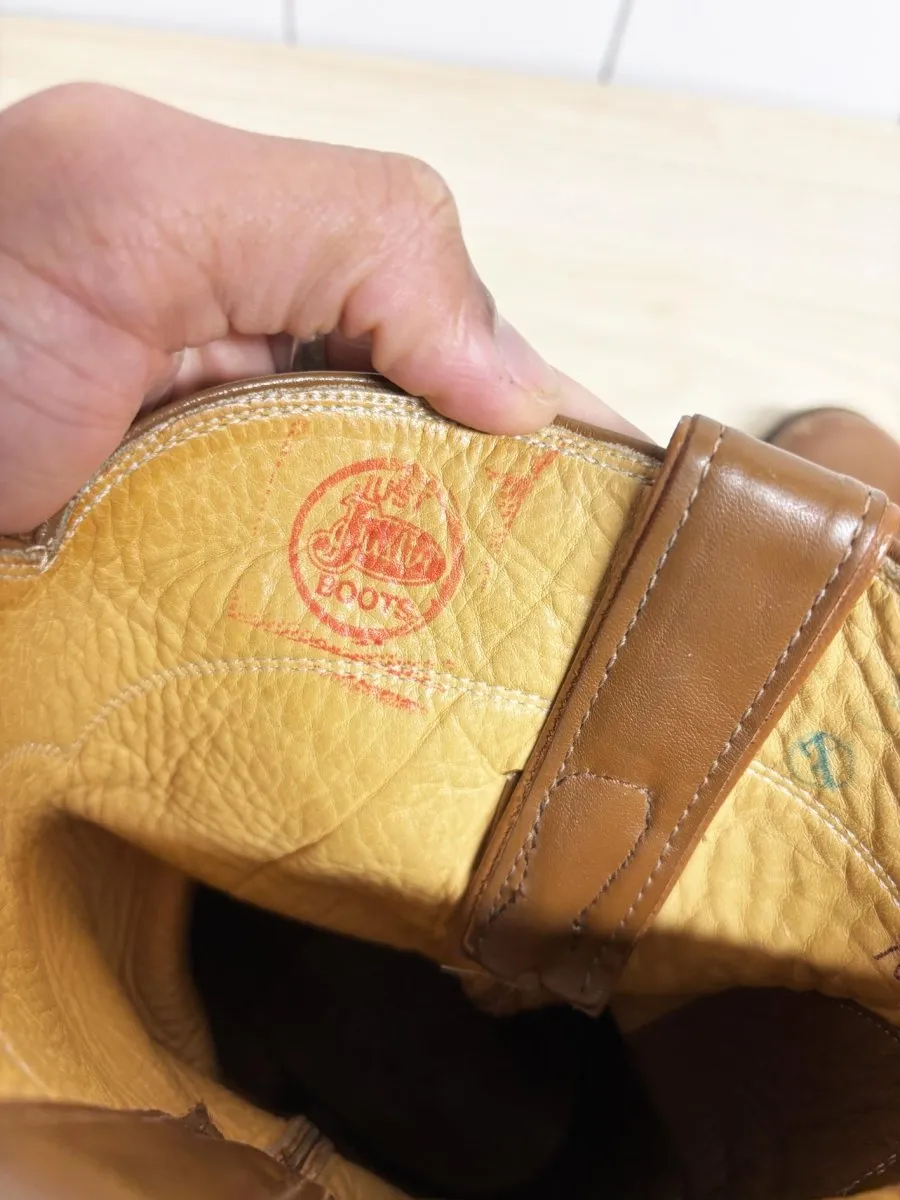 vintage 80s just justin boots leather cowboy boots | made in USA sold by Good Market Thrift Store product image thumbnail 5