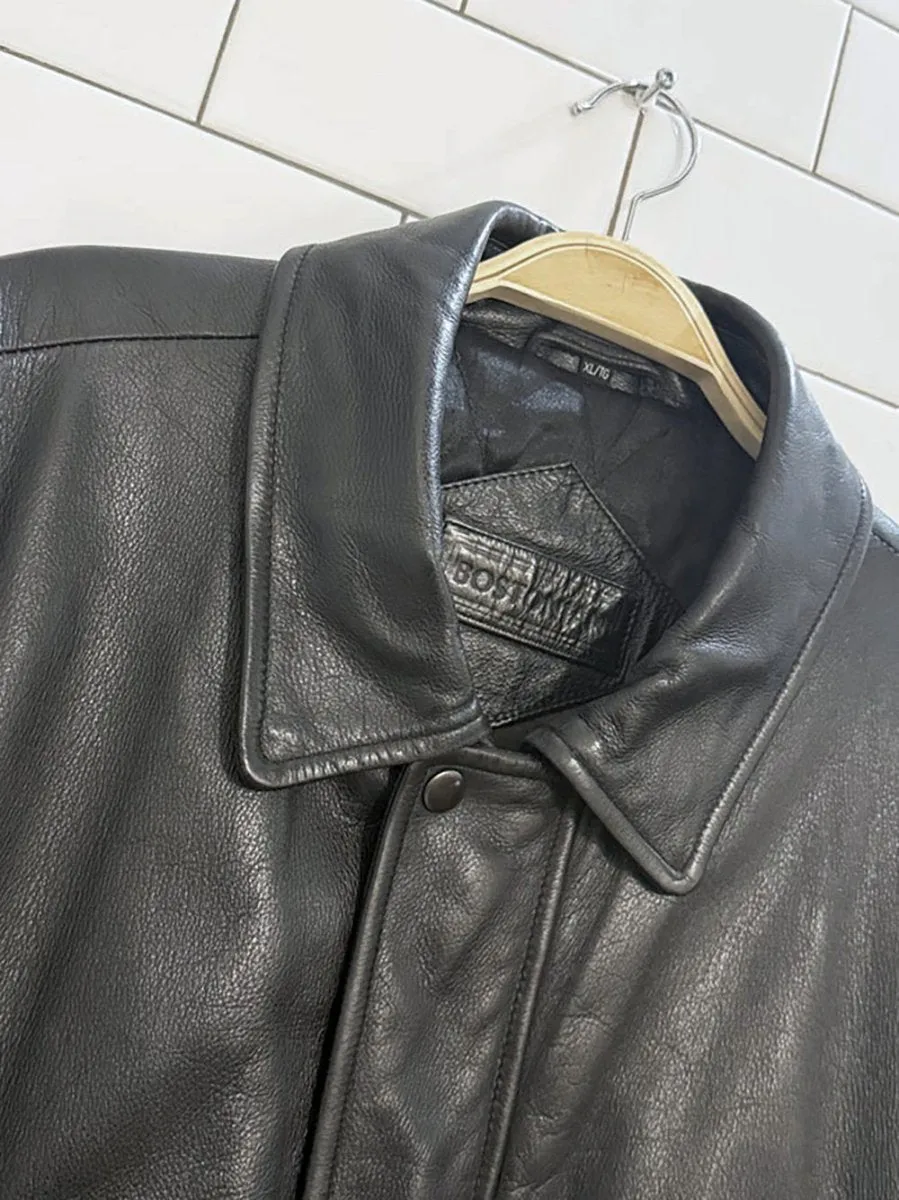 vintage bostanian leather full zip drawstring waist jacket | moores sold by Good Market Thrift Store product image thumbnail 2