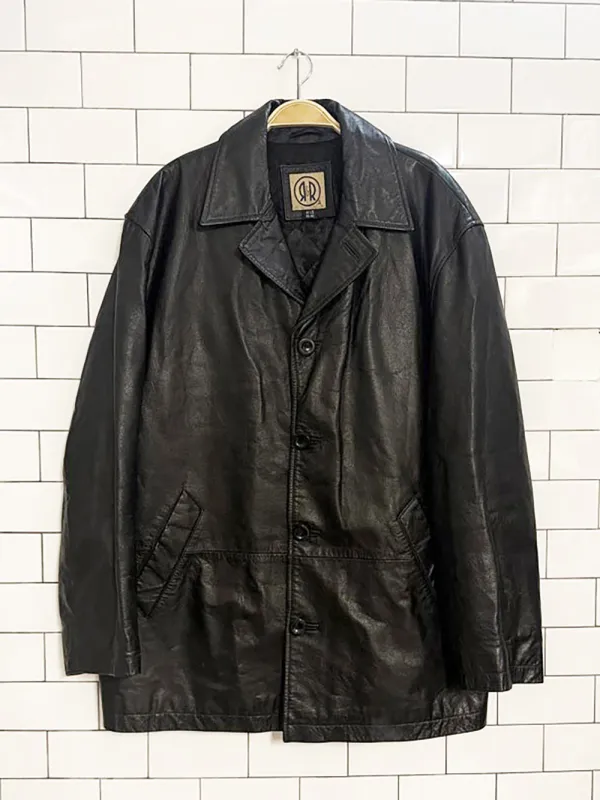vintage 00s R&R leather full button jacket | quilted lining made by Good Market Thrift Store