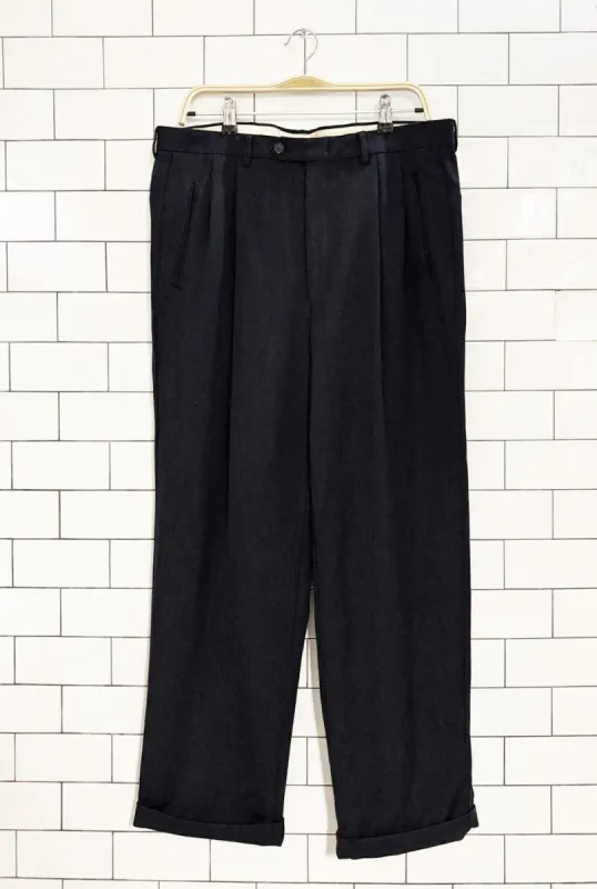vintage 80s 100% wool pleated trousers sold by Good Market Thrift Store