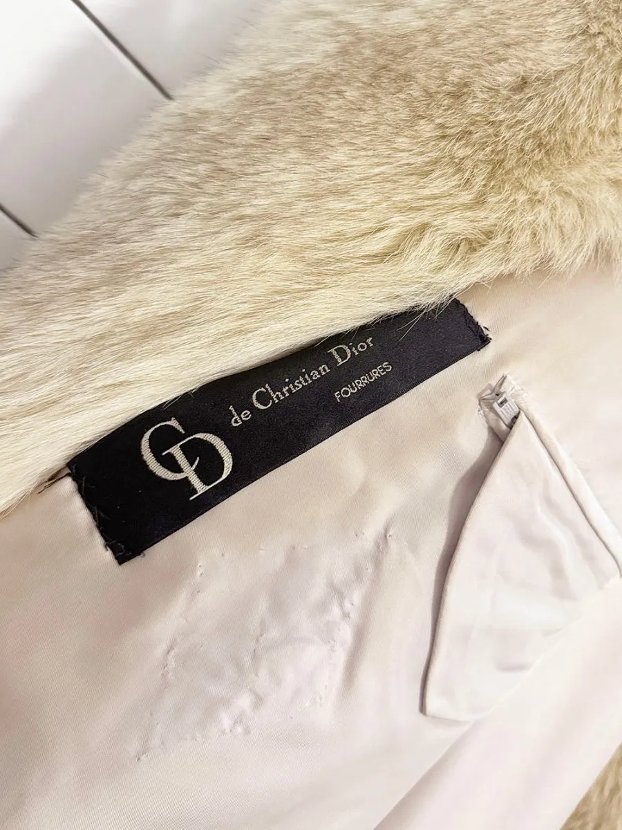 vintage christian dior fourrures yellow fox fur long coat sold by Good Market Thrift Store product image thumbnail 2