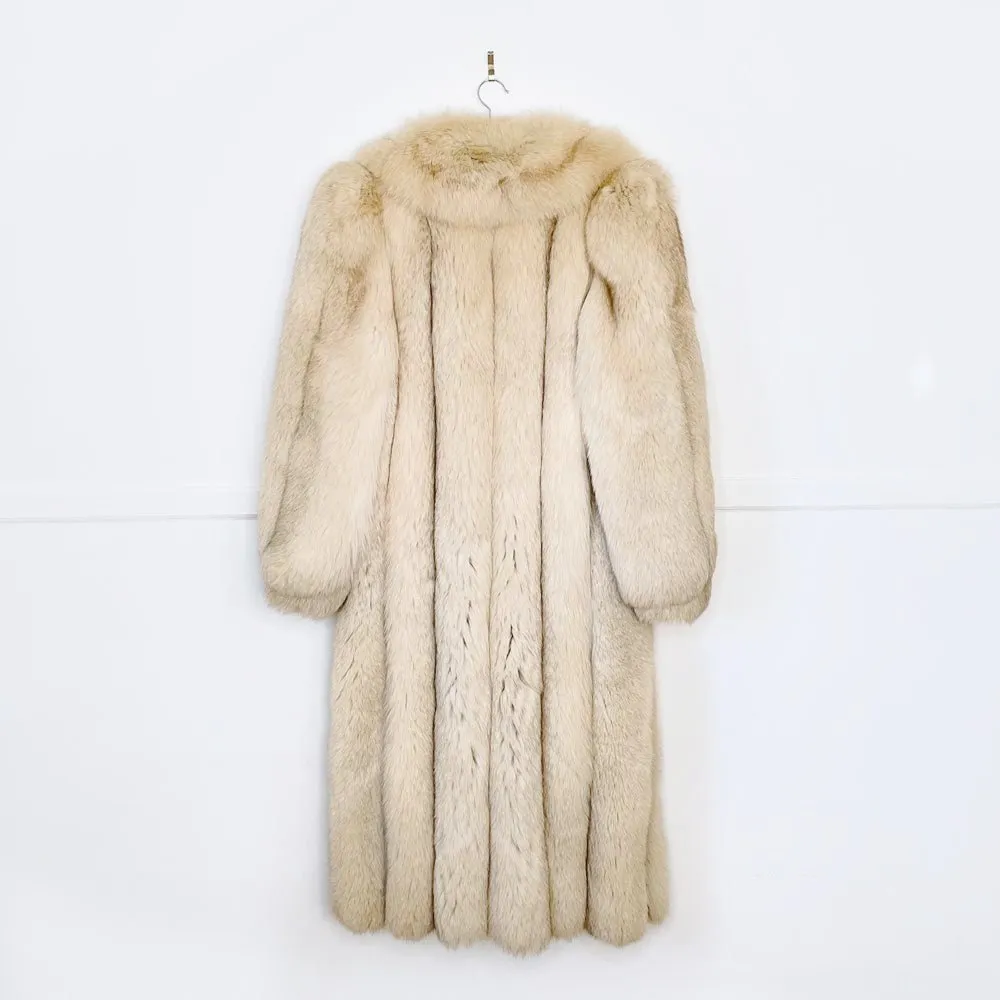 vintage christian dior fourrures yellow fox fur long coat sold by Good Market Thrift Store product image thumbnail 3