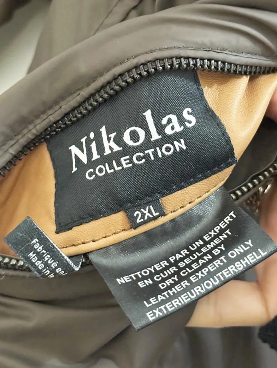 vintage 00s nikolas collection lamb leather reversible full zip jacket sold by Good Market Thrift Store product image thumbnail 5