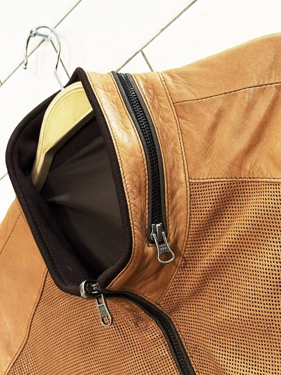 vintage 00s nikolas collection lamb leather reversible full zip jacket sold by Good Market Thrift Store product image thumbnail 2