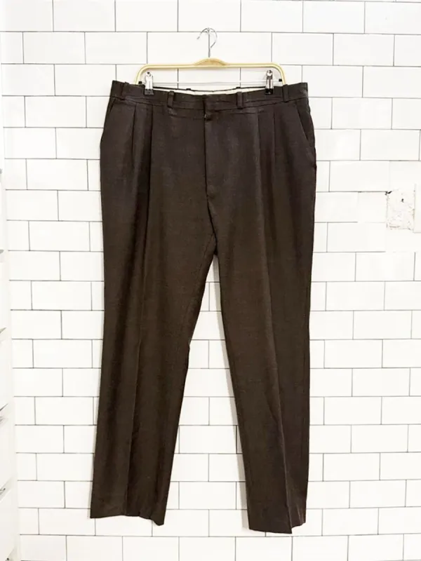 vintage eaton brikdale 100% wool pleated trousers | made in Canada sold by Good Market Thrift Store