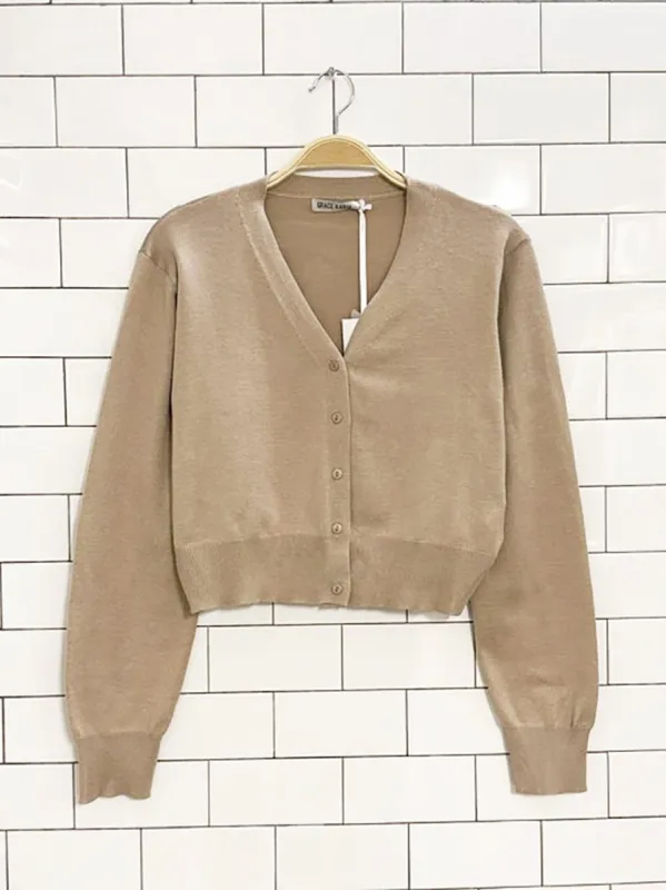 nwt grace karin full button knit cardigan sold by Good Market Thrift Store