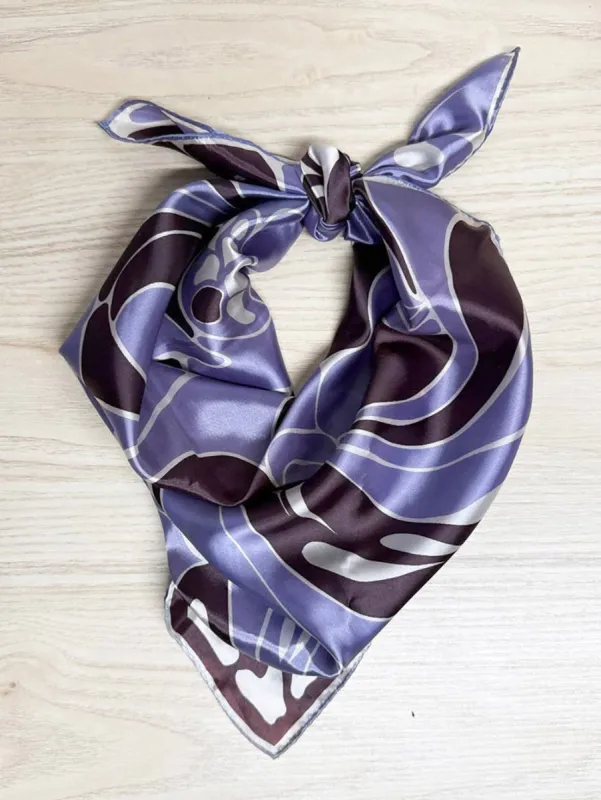 vintage satin retro square scarf | hand-rolled edge made by Good Market Thrift Store