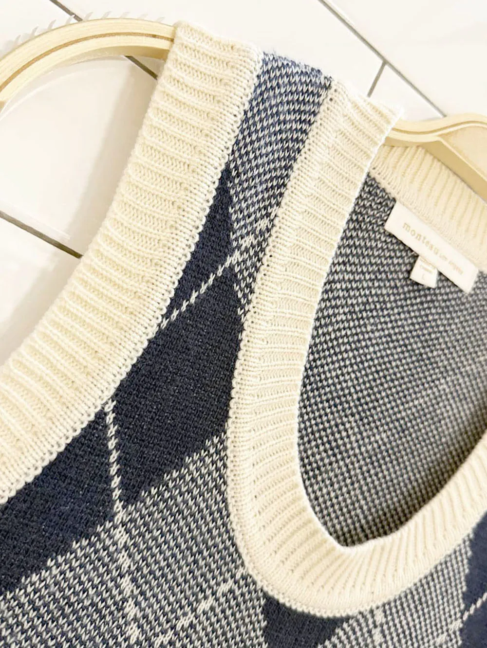 monteau los angeles argyle knit vest | urban outfitters sold by Good Market Thrift Store product image thumbnail 2