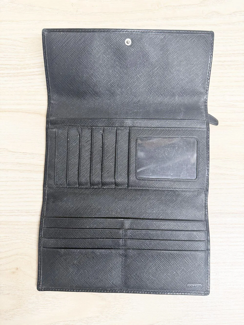 vintage 00s coach leather monogram three panel canvas wallet sold by Good Market Thrift Store product image thumbnail 5