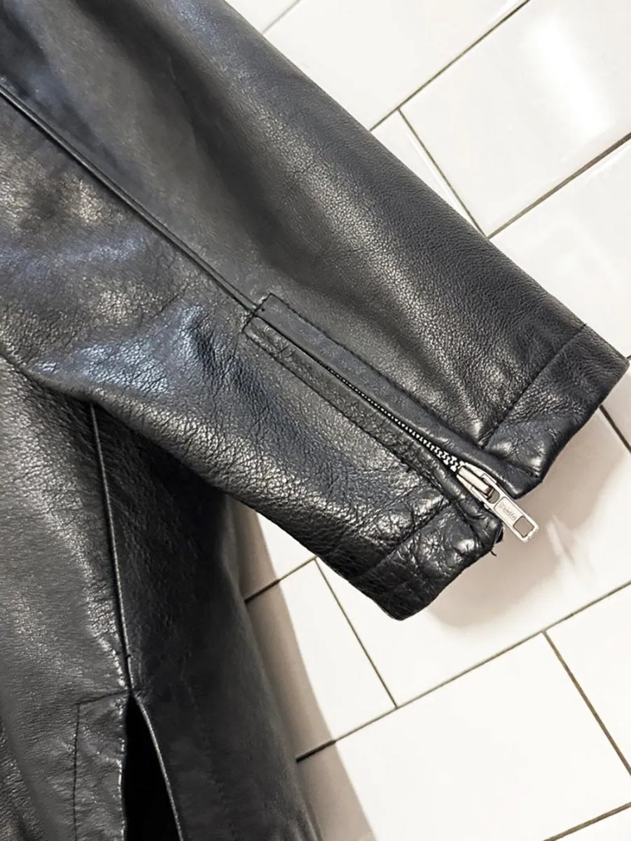 vintage danier full zip minimal leather jacket | removable liner sold by Good Market Thrift Store product image thumbnail 5