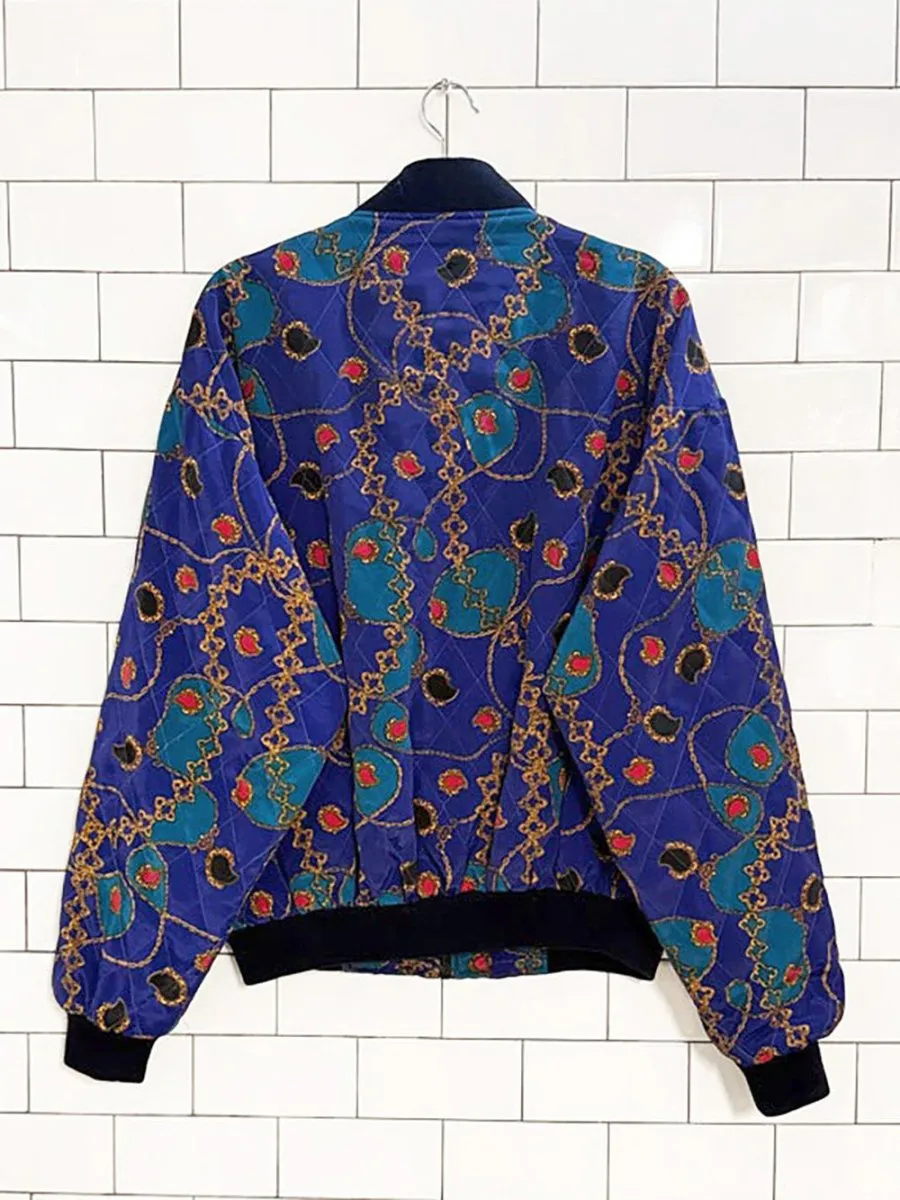 vintage 80s jacqueline ferrar chain quilted bomber jacket sold by Good Market Thrift Store product image thumbnail 5