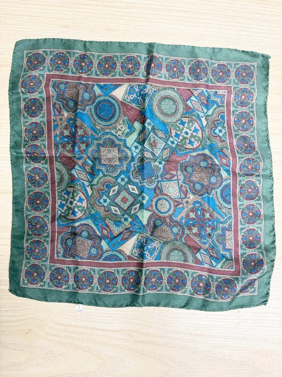 vintage 100% silk paisley square scarf | made in Italy | hand-rolled edge sold by Good Market Thrift Store product image thumbnail 5