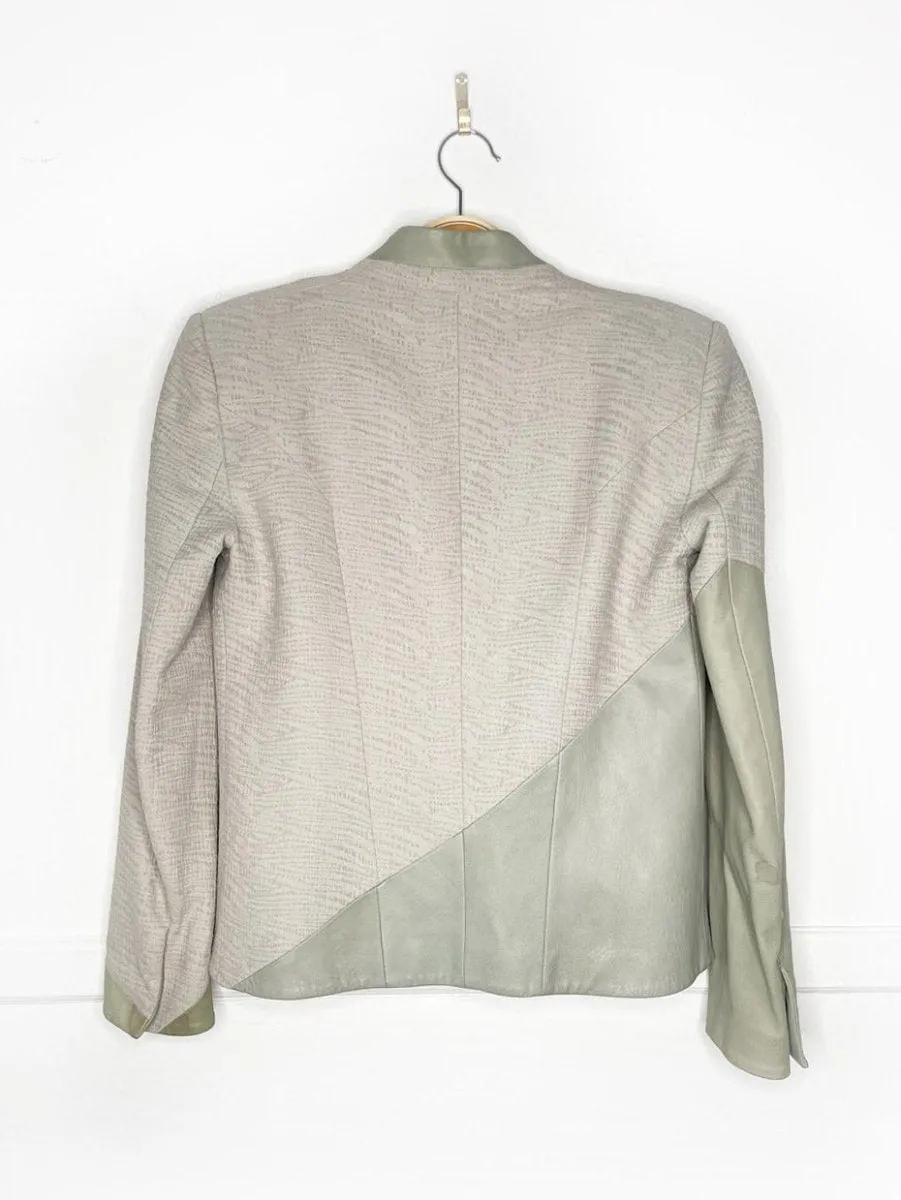 helmut lang lamb leather strong shoulder blazer | made in USA sold by Good Market Thrift Store product image thumbnail 5