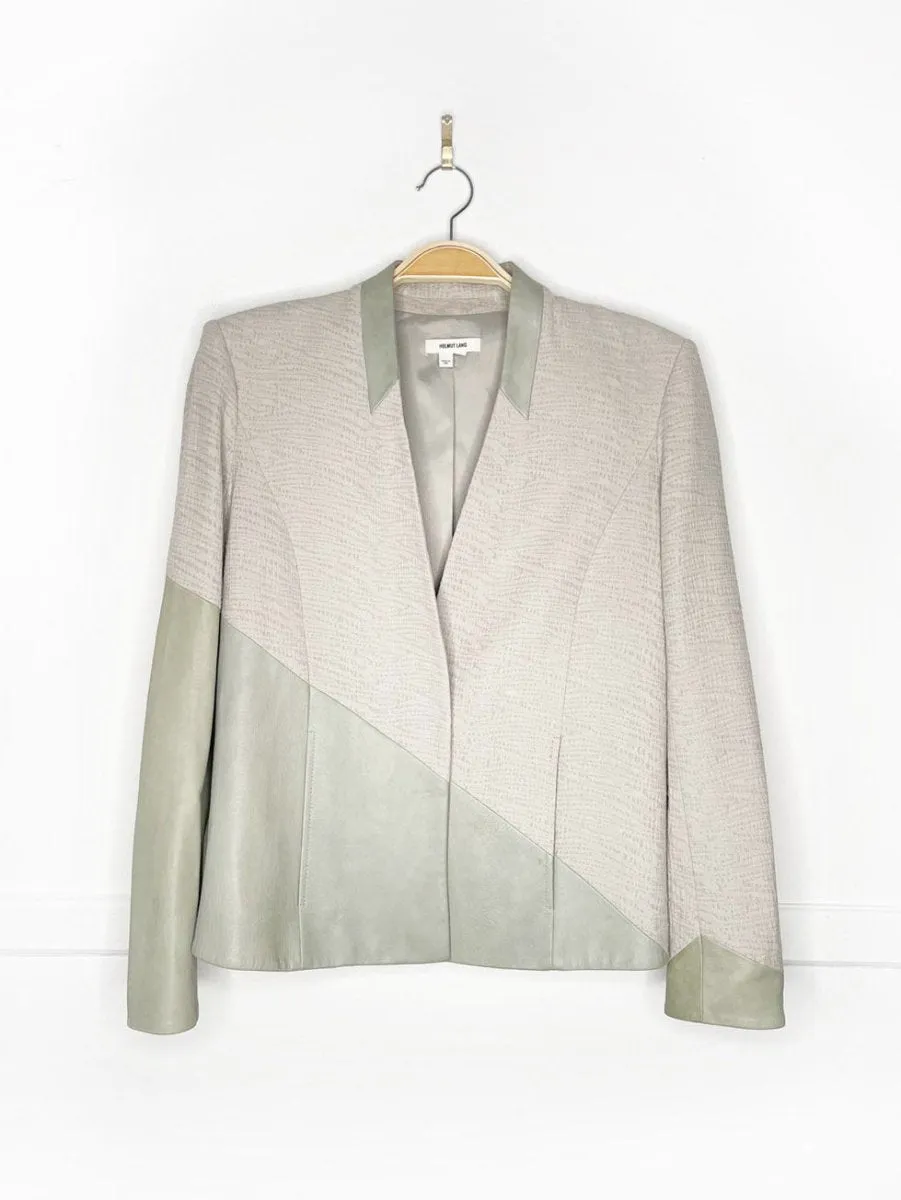 helmut lang lamb leather strong shoulder blazer | made in USA sold by Good Market Thrift Store