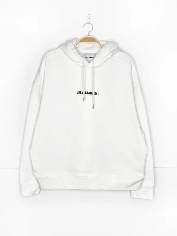 jil sander logo print cotton hoodie made by Good Market Thrift Store
