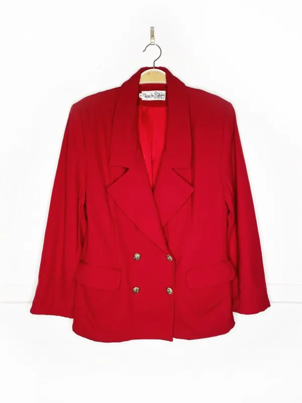 vintage 90s diane von furstenberg wool double breasted blazer | union made made by Good Market Thrift Store