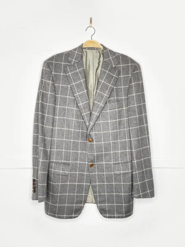 baldessarini 100% cashmere window pane check blazer made by Good Market Thrift Store