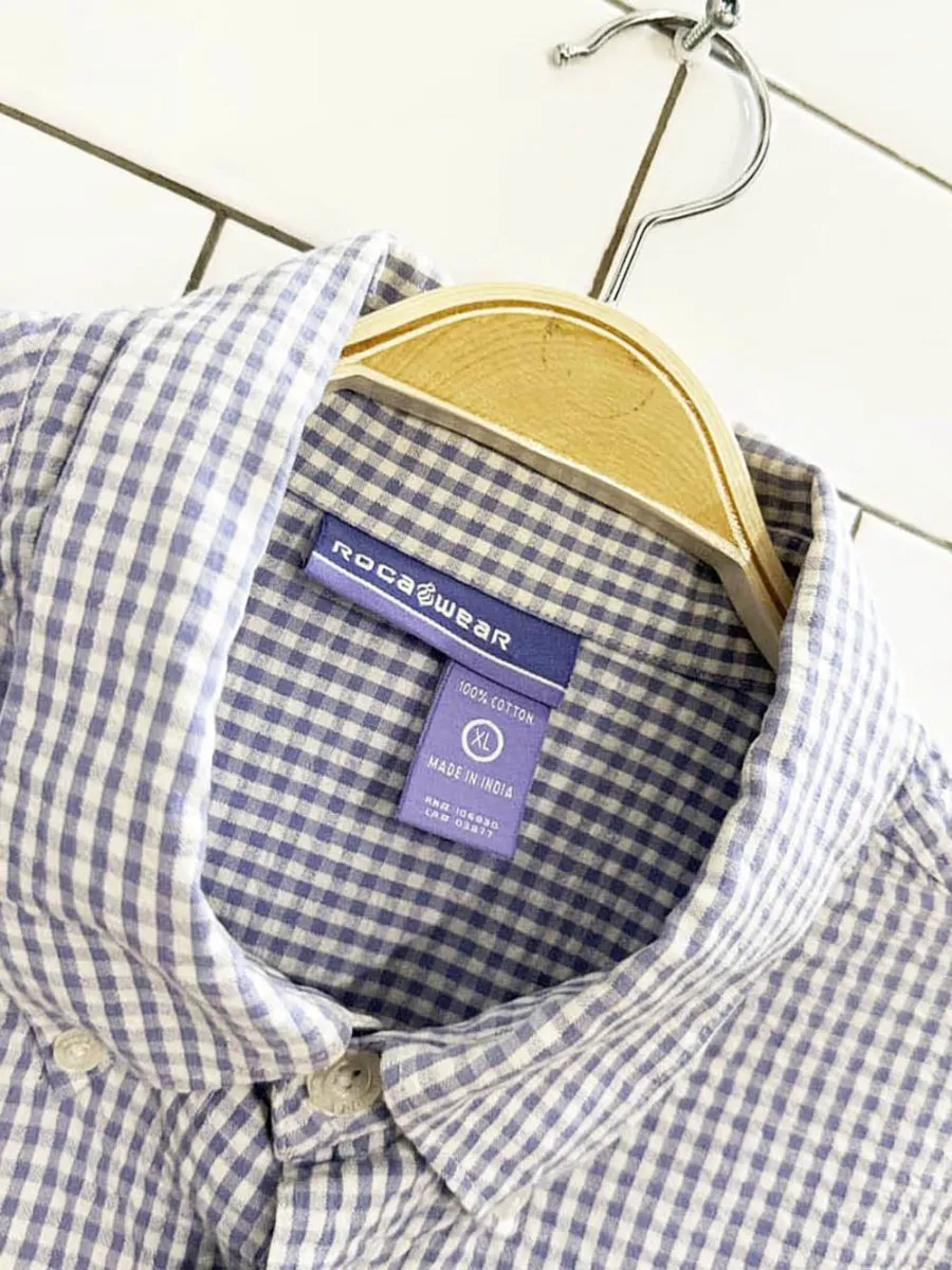 y2k rocawear gingham full button logo pocket shirt sold by Good Market Thrift Store product image thumbnail 5