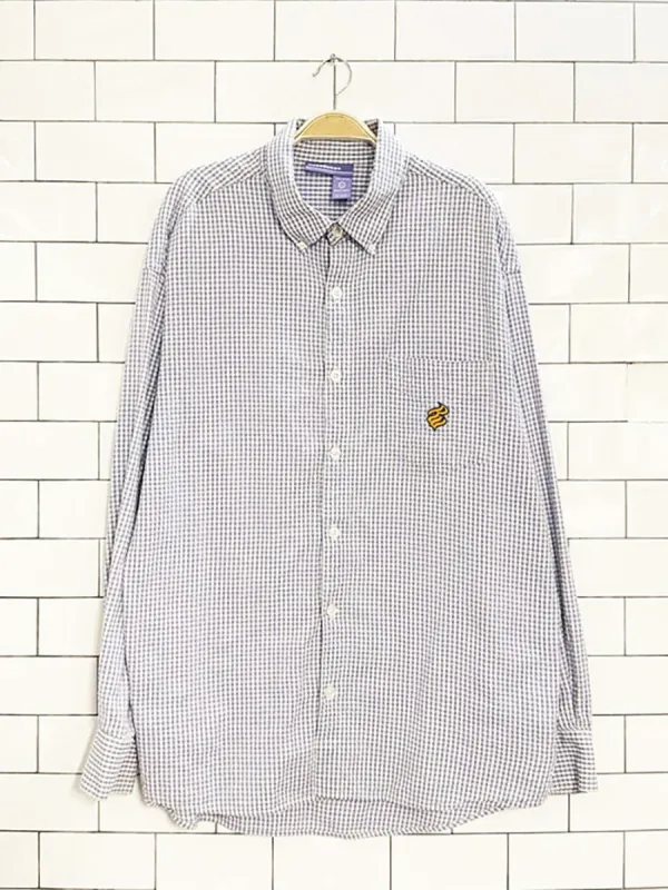y2k rocawear gingham full button logo pocket shirt made by Good Market Thrift Store