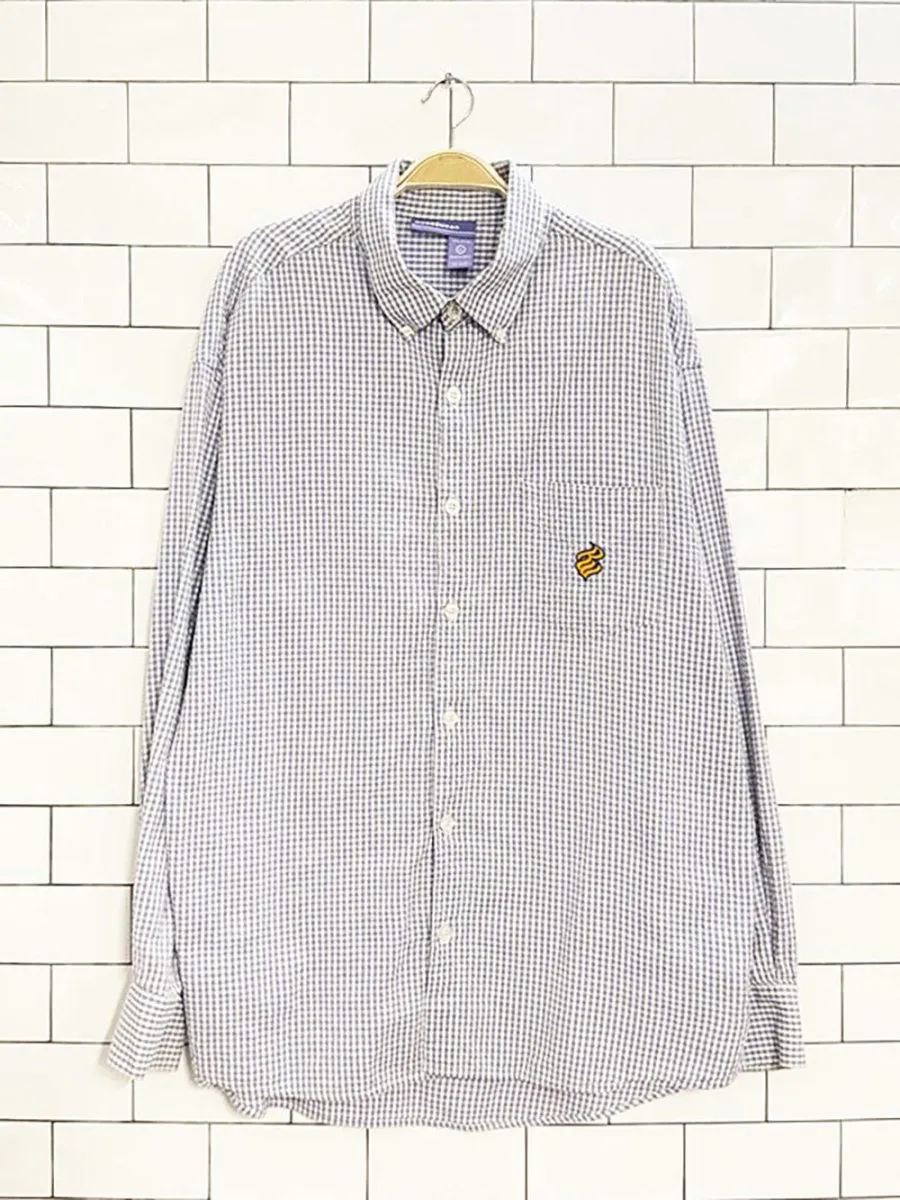 y2k rocawear gingham full button logo pocket shirt sold by Good Market Thrift Store