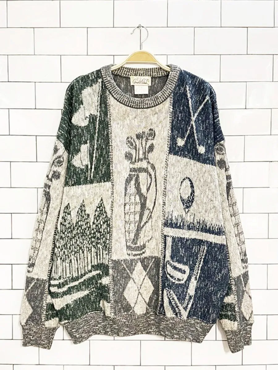 vintage 80s arnold palmer golf knit sweater | made in Canada sold by Good Market Thrift Store