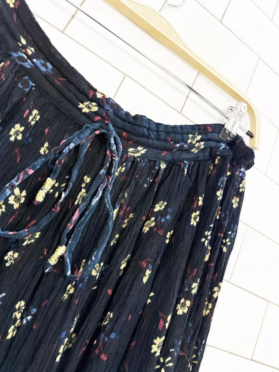 vintage 90s jessica boho drawstring floral flowy midi skirt sold by Good Market Thrift Store product image thumbnail 2