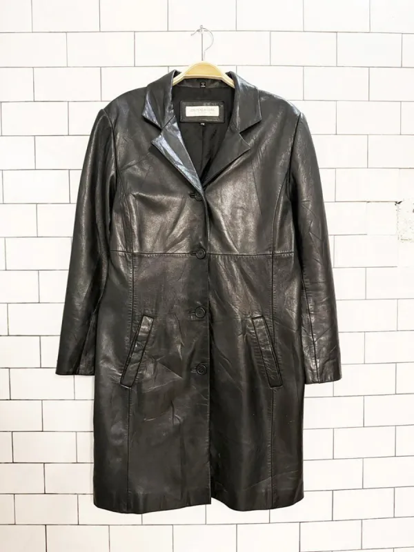 vintage 00s jones new york butter leather full button jacket | lambskin made by Good Market Thrift Store