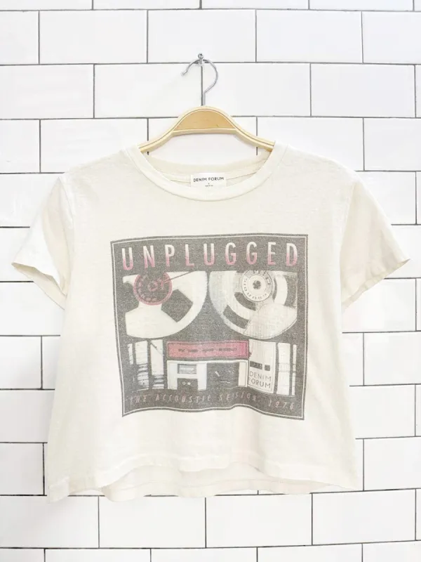 denim forum unplugged kate cropped tee | aritzia | made in USA made by Good Market Thrift Store