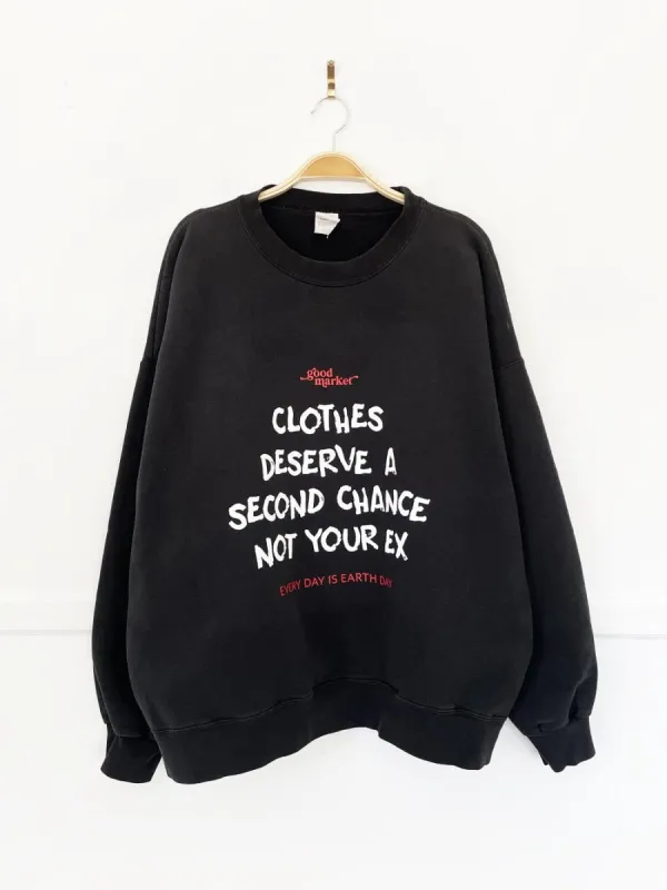 earth day activist x vintage 00s hanes sweatshirt | clothes deserve a second chance not your ex made by Good Market Thrift Store