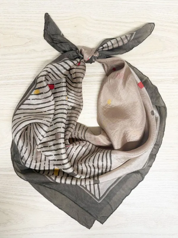 vintage silk square scarf | hand-rolled edge made by Good Market Thrift Store