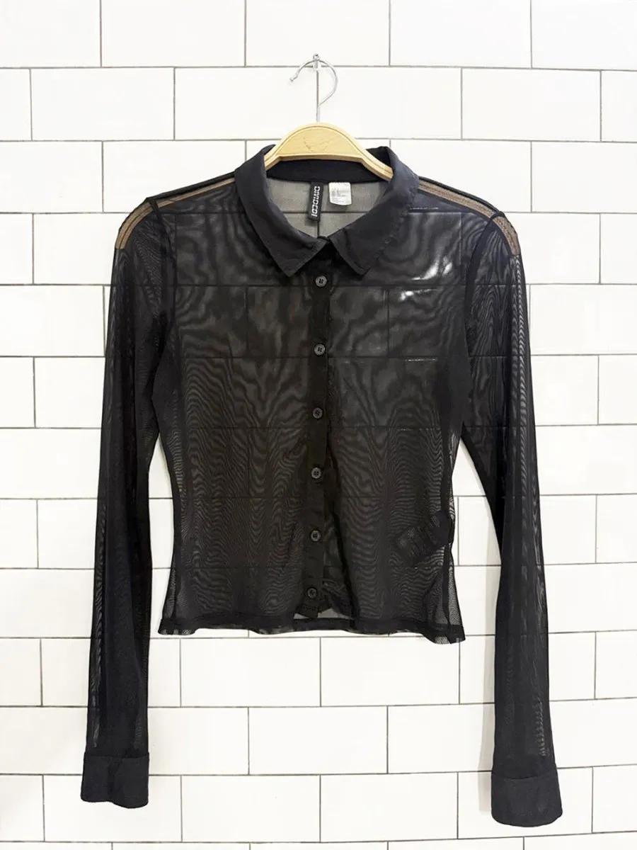 h&m mesh full button shirt sold by Good Market Thrift Store