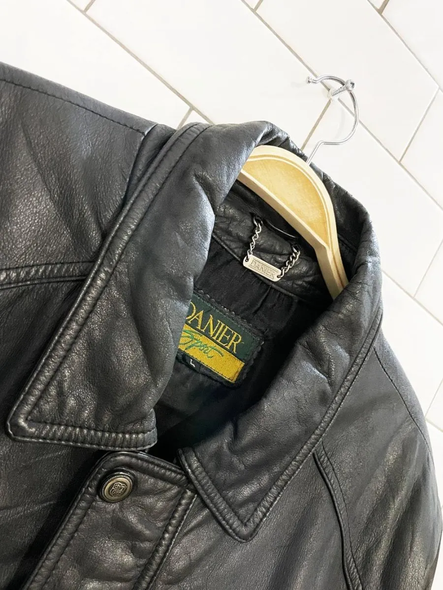 vintage 90s danier sport soft leather bomber jacket sold by Good Market Thrift Store product image thumbnail 2