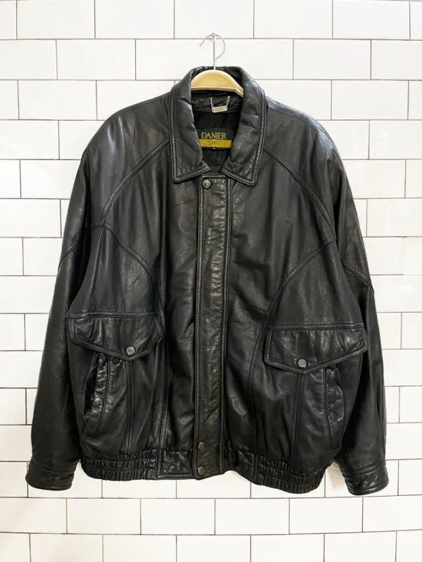 vintage 90s danier sport soft leather bomber jacket made by Good Market Thrift Store