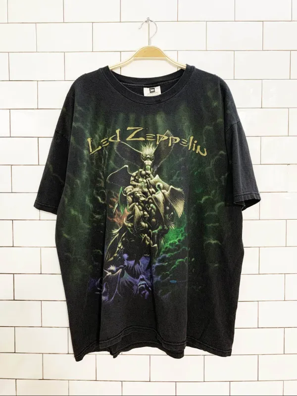 vintage 90s led zeppelin stairway to heaven all over print tee | winterland made by Good Market Thrift Store