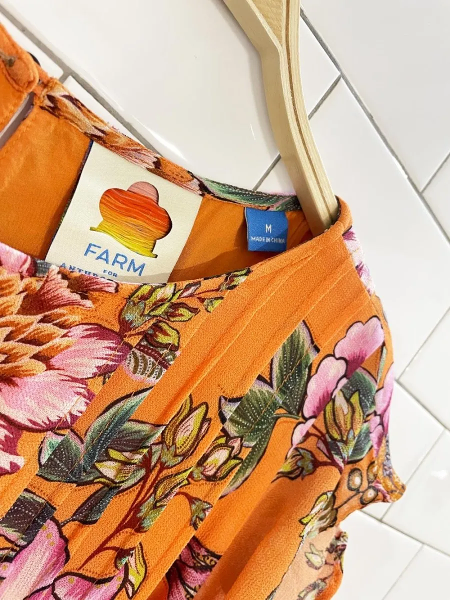 farm rio adonia floral ruffle sleeveless blouse | anthropologie sold by Good Market Thrift Store product image thumbnail 2