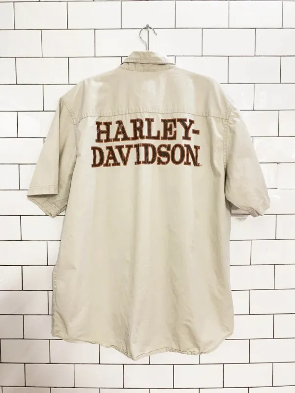 vintage 00s harley davidson snap button shirt made by Good Market Thrift Store