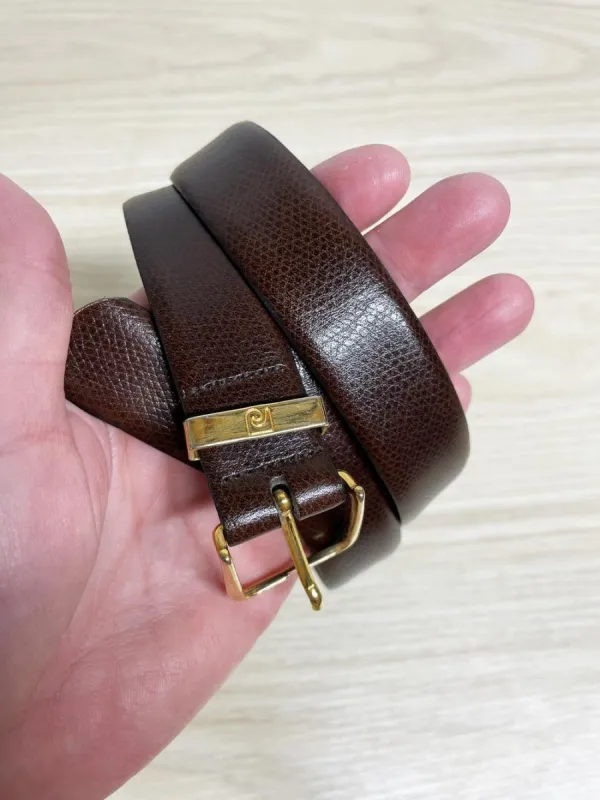 vintage pierre cardin leather minimal belt | paris new york made by Good Market Thrift Store