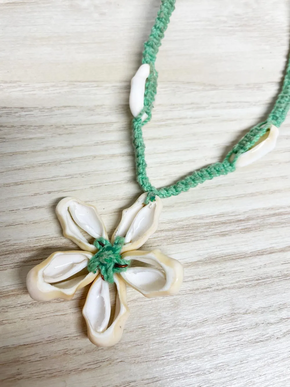 y2k cowrie shell flower necklace sold by Good Market Thrift Store product image thumbnail 5
