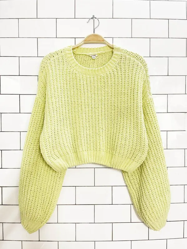 garage chenille boxy chunky knit cropped sweater made by Good Market Thrift Store