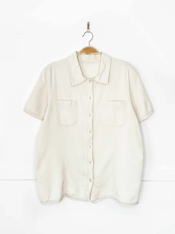 vintage 90s cotton ginny ribbed cotton full button shirt made by Good Market Thrift Store