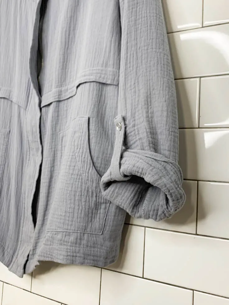 la madonna gauze cotton hooded full zip jacket sold by Good Market Thrift Store product image thumbnail 2