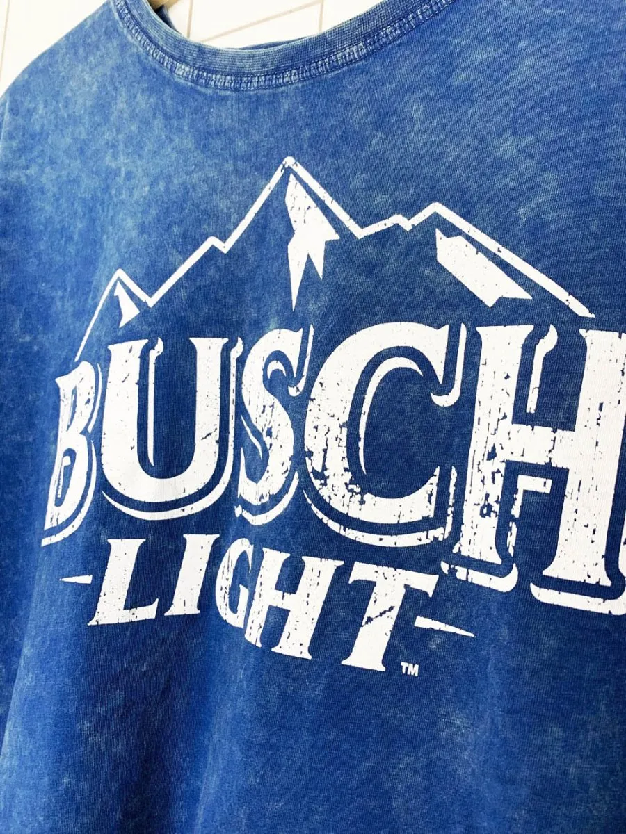 calhoun busch light tie dye oversized cropped tee sold by Good Market Thrift Store product image thumbnail 2